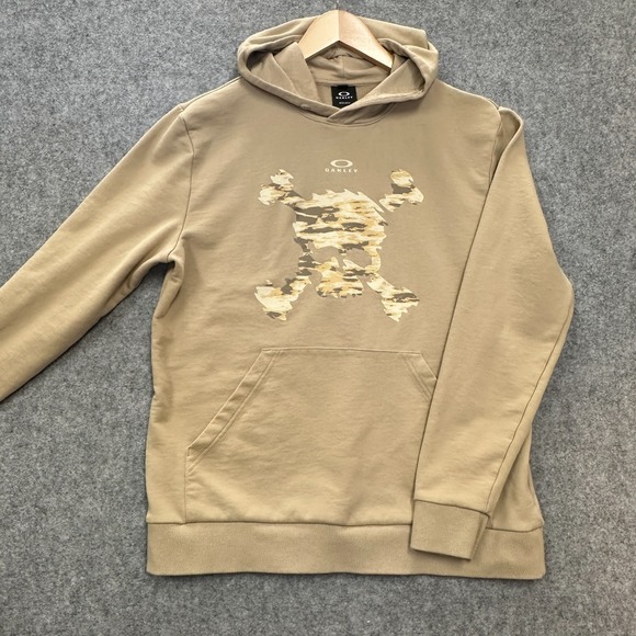 Oakley Other - Oakley Hoodie Sweatshirt Mens M Tan Skull and Crossbones Graphic Camo Skate Surf